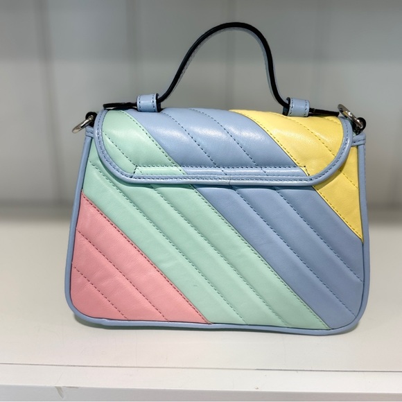 Gucci GG Marmont Mini Top-Handle Bag – Pastel Rainbow Leather - Picture 2 of 14